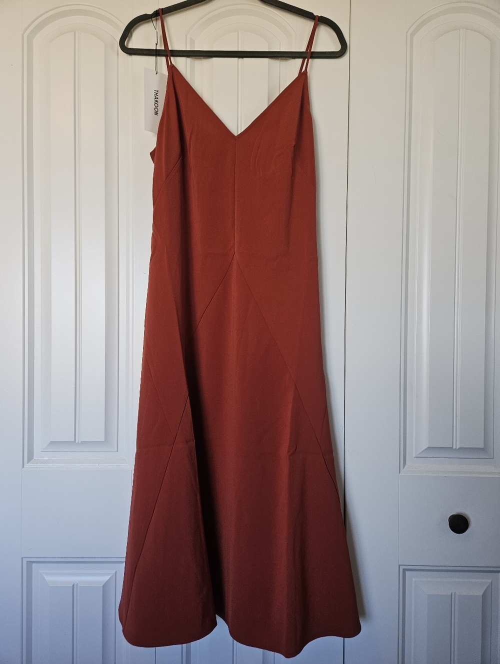 Thakoon Rust-Red Slip Maxi Dress